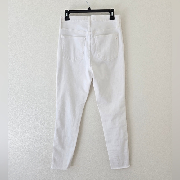 Madewell 10” High-rise Skinny White Jeans Zipper Fly Raw Hem size 29 - Picture 6 of 16